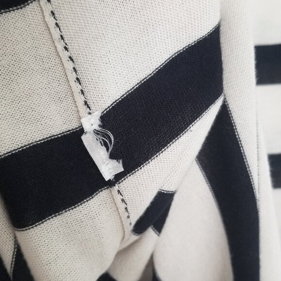 Zara Ivory Black Striped Basic Knit Pullover Sweater Crewneck Lightweight XL - Picture 13 of 15